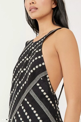 Free People Juni Mini Dress Black Embroidered Size Medium New NWOT - Picture 3 of 11