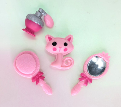 Mini Lalaloopsy Jewel Sparkles doll Accessories Pet Cat Mirror Brush Perfume