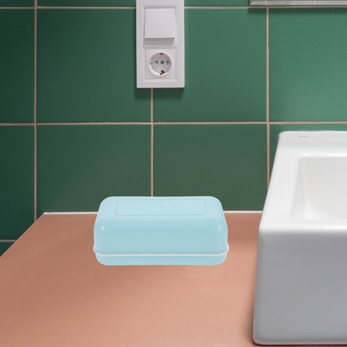 Doppelschicht Seifen Aufbewahrungsbox Tragbar Abtropfen Reise Seifenhalter mit Deckel - Bild 2 von 12