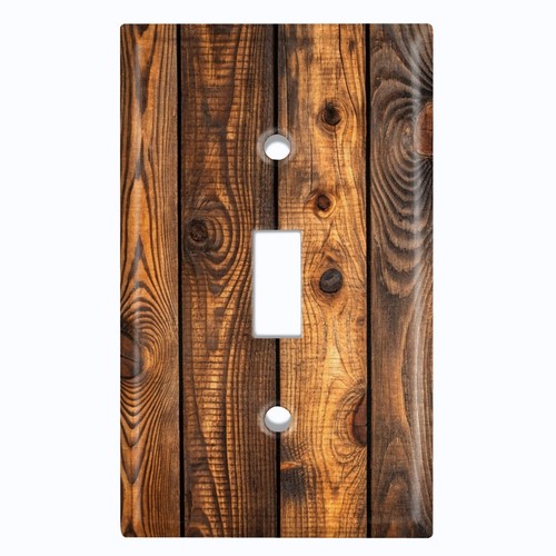 Metall Lichtschalter Steckdosenabdeckung Deko Wandplatte Holz Bohlen DRUCK FOS138 - Bild 5 von 35