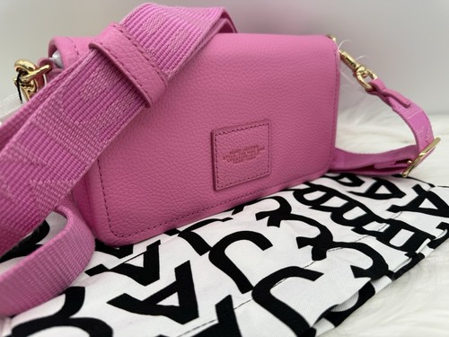 AUTÉNTICO NUEVO CON ETIQUETAS Bolso Bandolera Marc Jacobs The Dual Mini Correa de Cuero-Arco Rosa - Imagen 3 de 15