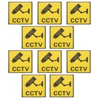 10pcs Video Warning Stickers Adhesive Video Signs Warning Signs for