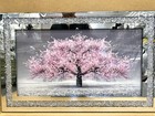 Crushed Diamond Blossom Tree Picture Pink Liquid Art 3D Wall Hung 80x50 cm