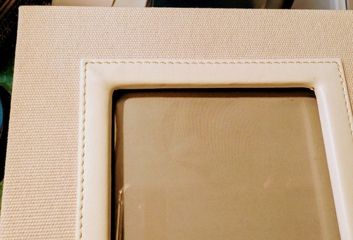 Cream Beige Picture Frame 5.5 x7.5" Fits 4" X 6" Photo TAHARI Home -Fabric - Picture 4 of 4