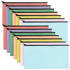 14 Pack Money Bank Bags with Zipper Security Deposit Money Pouch for Cash wit...