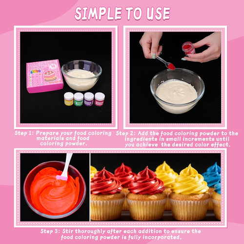 Lebensmittelfarbe Pulver - 16 Farben Lebendig Pulver Lebensmittelfarbe, Konzentrierte Ed - Bild 5 von 12