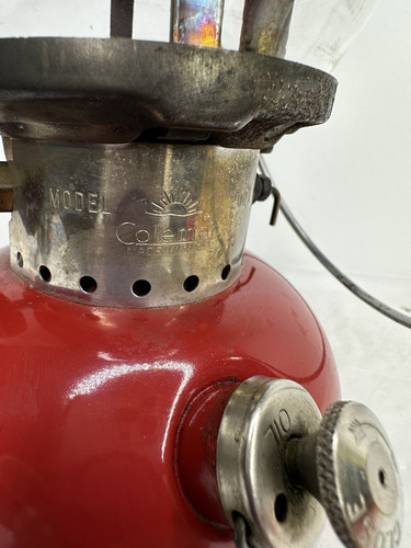 Vintage Coleman Lantern 200A195 Single Mantle 1970 Red USA W/Box Tested Works - Picture 4 of 22