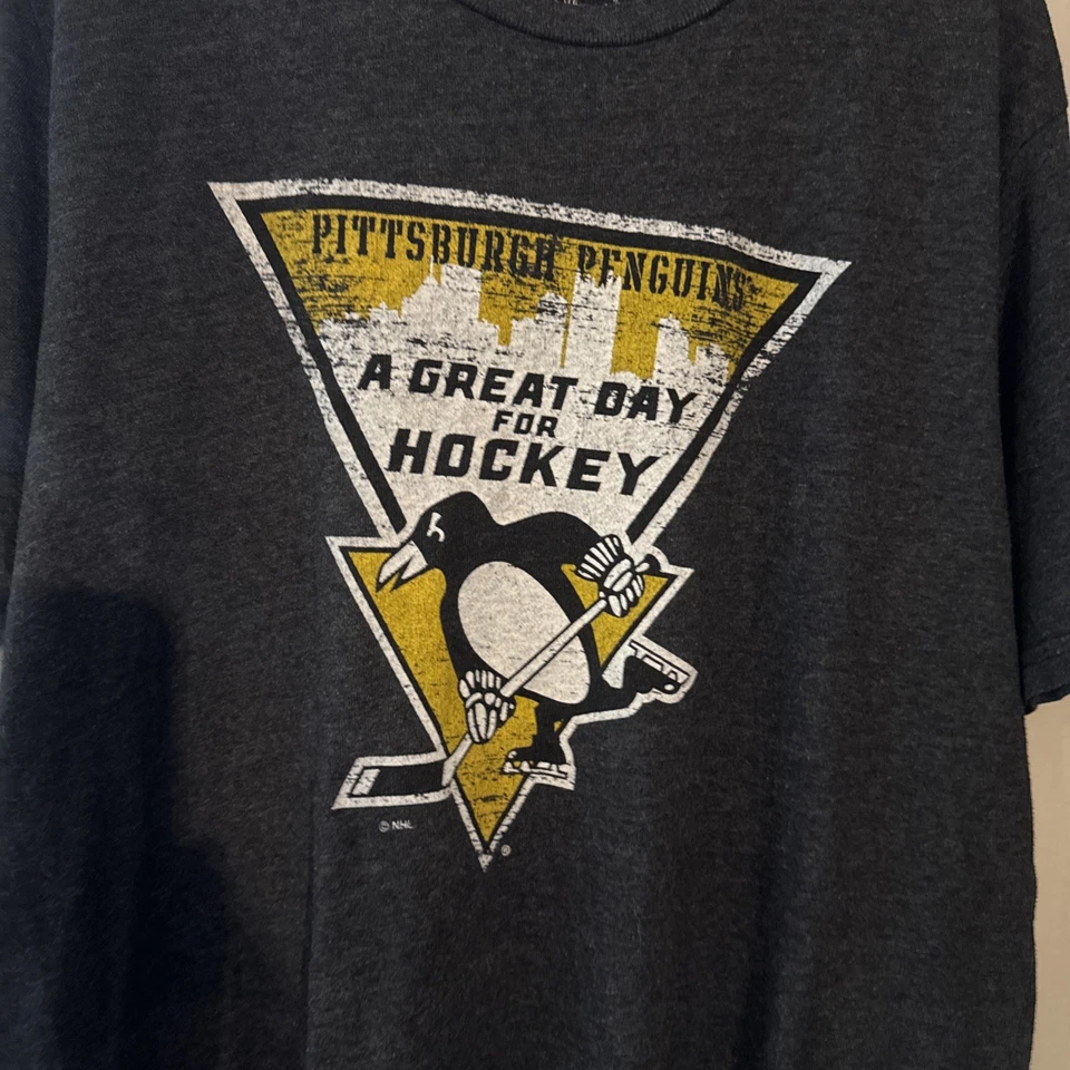 ESTILO VINTAGE MUJER ADOLESCENTE PITTSBURGH PENGUINS NHL HOCKEY CAMISETA XL Foto 2 de 4