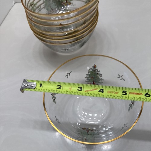 Spode Christmas Tree Indiv. Glass Bowl Set of 8 5-1/2" - Picture 7 of 11