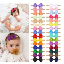 30pcs Baby Bow Headbands Set Colorful Soft Elastic Hairbands with Bows Cute H...