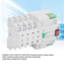 Dual Power Automatic Transfer Switch DIN Rail Mount 4P Generator Changeover^