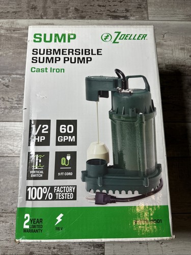 Zoeller Gusseisen Sumpfpumpe 1/2PS 60GPM vertikaler Schwimmerschalter #1075 - Bild 2 von 7