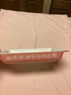 Pyrex Vintage Pink Daisy 548-B Casserole Dish 1-1/4 Qt Space Saver Baker Flowers