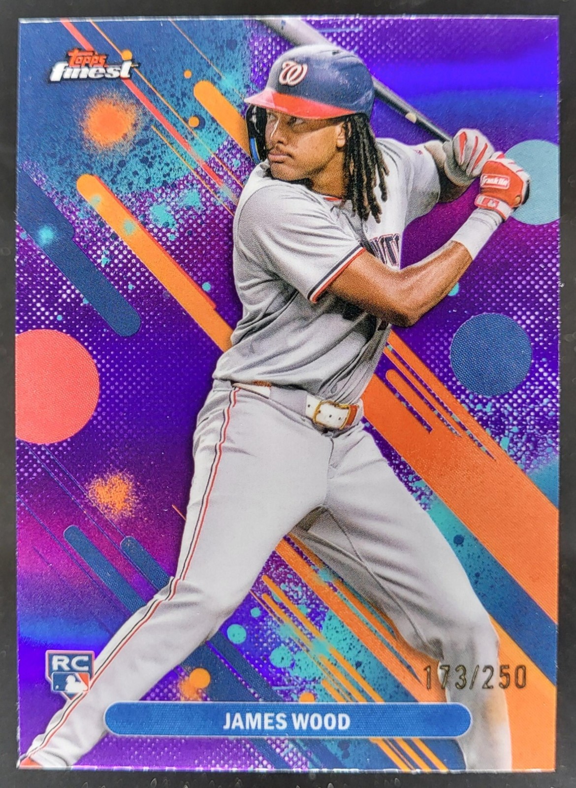 2025 Topps Finest James Wood Common Purple Refractor /250 RC Nationals RJ3