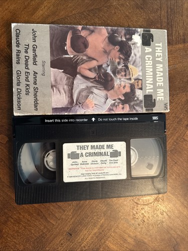 THEY MADE ME A CRIMINAL (VHS, 1985, B/W) Classic John Garfield Movie! - Picture 7 of 9