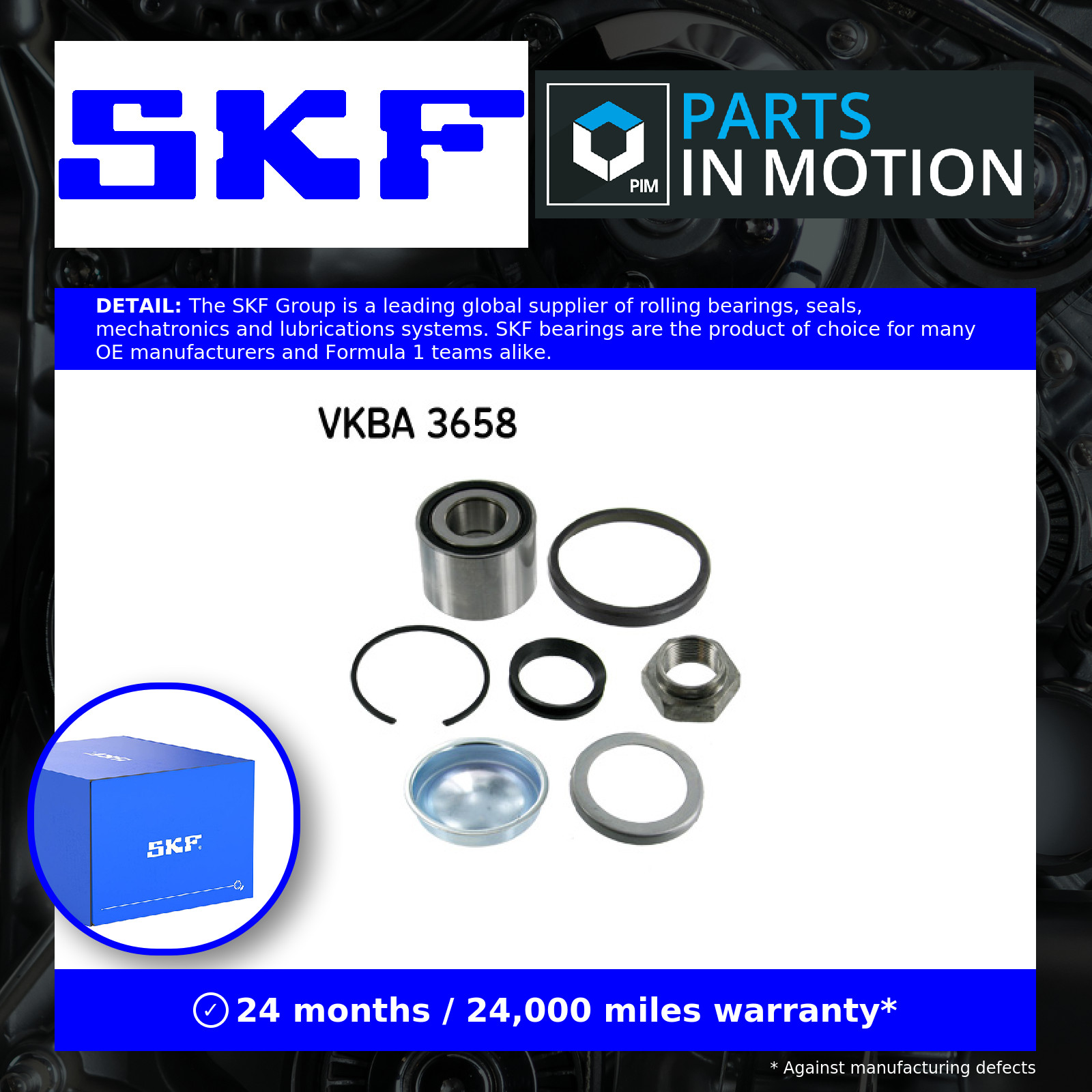 Wheel Bearing Kit fits CITROEN C2 ENTERPRISE JG 1.1 Rear 03 to 09 SKF 373021 New - Image 11