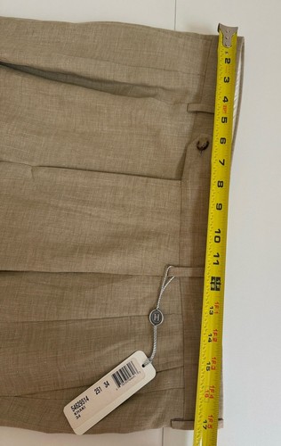 Hickey Freeman Silk Linen MensPants Made In Italy Pleated Trousers 34 Old Money - Picture 9 of 12