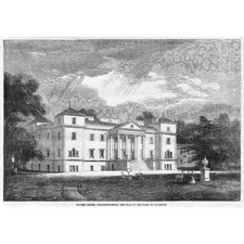 WORCESTERSHIRE Croombe House Seat of the Earl of Coventry - Antique Print 1859