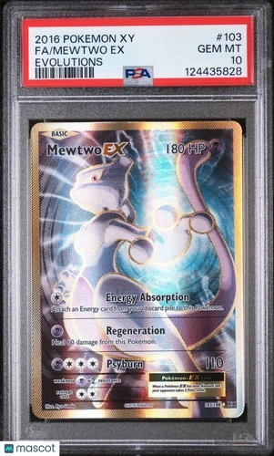2016 Pokemon XY Evolutions Mewtwo EX Full Art Evolutions PSA 10 103/108