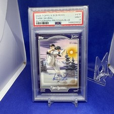 2025 TOPPS X BOB ROSS AUTO-PRUSSIAN BLUE TARIK SKUBAL 07/50 PSA 9