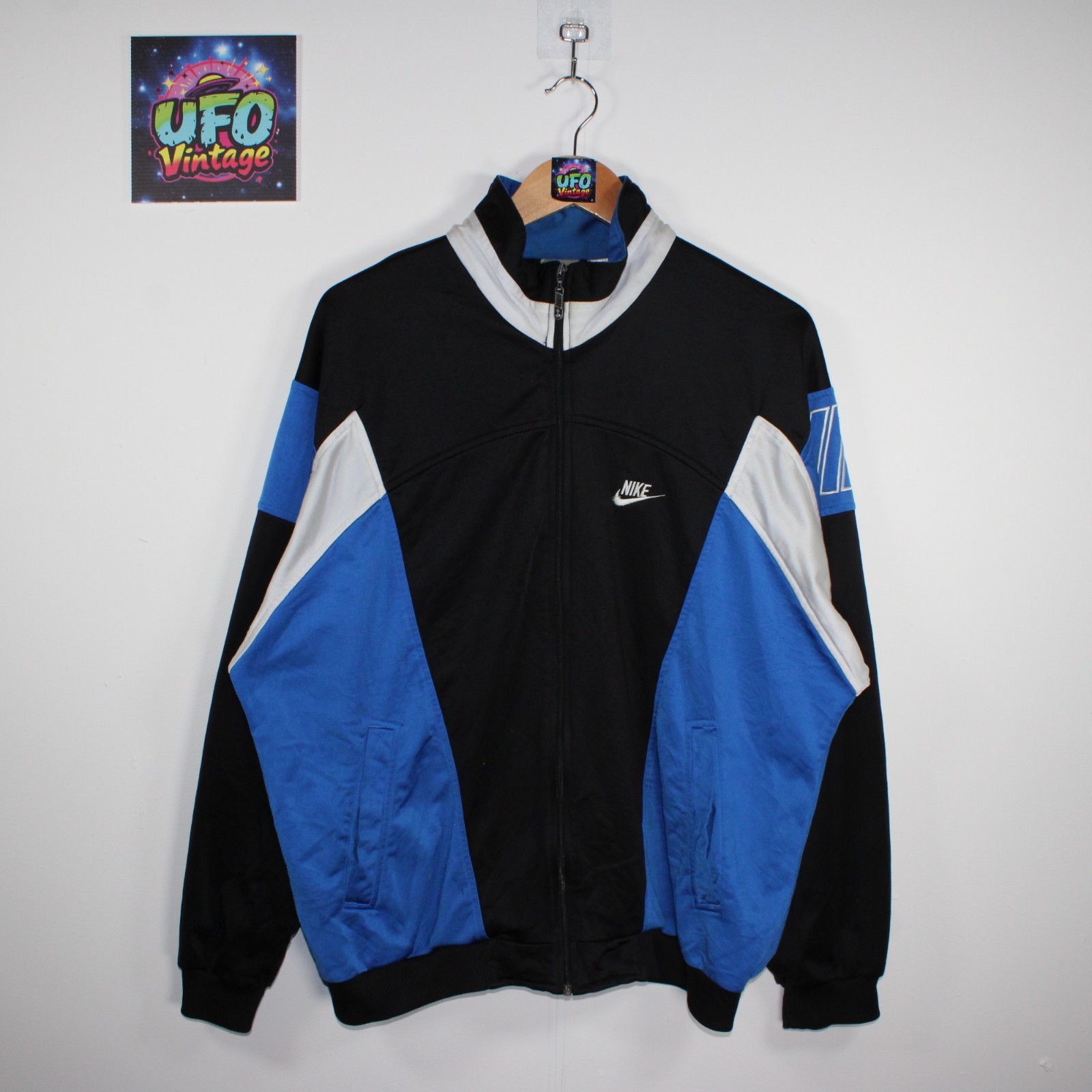 SACAI X NIKE Nike Vintage Track Top Giacca Uomo Grande Navy Full Zip Colorblock Spellout