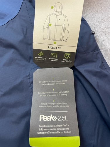 REI Rainier Regenjacke Neu mit Etikett Navy Herren L wasserdicht winddicht atmungsaktiv Spitze 2,5L - Bild 5 von 11