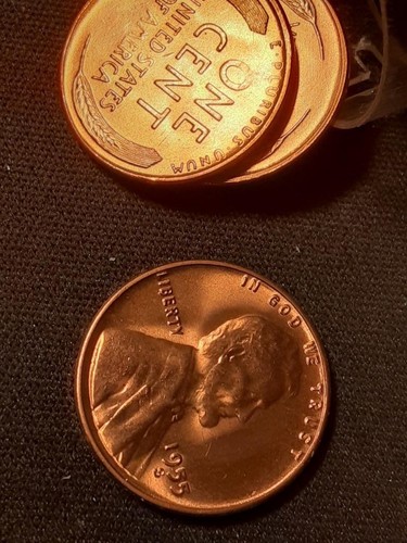 USA 1955-S,1 Cent alte Münze Ch..BU voll ROT - Bild 1 von 2