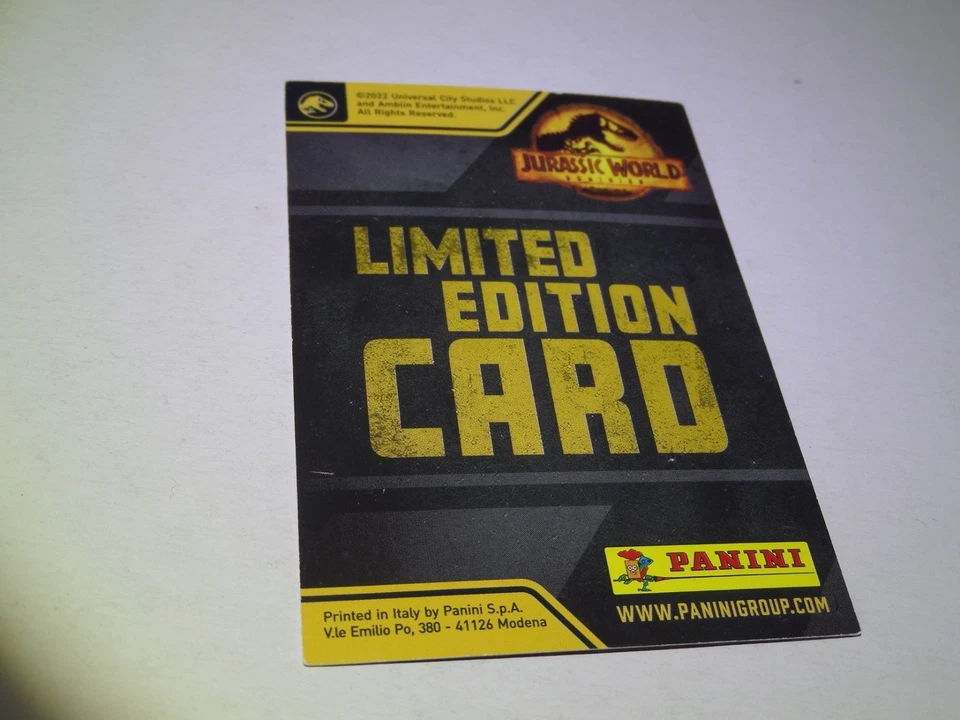 Carte LE3 Edition limitée Jurassic World, Le Monde d'après Panini 2022 - Photo 2/2