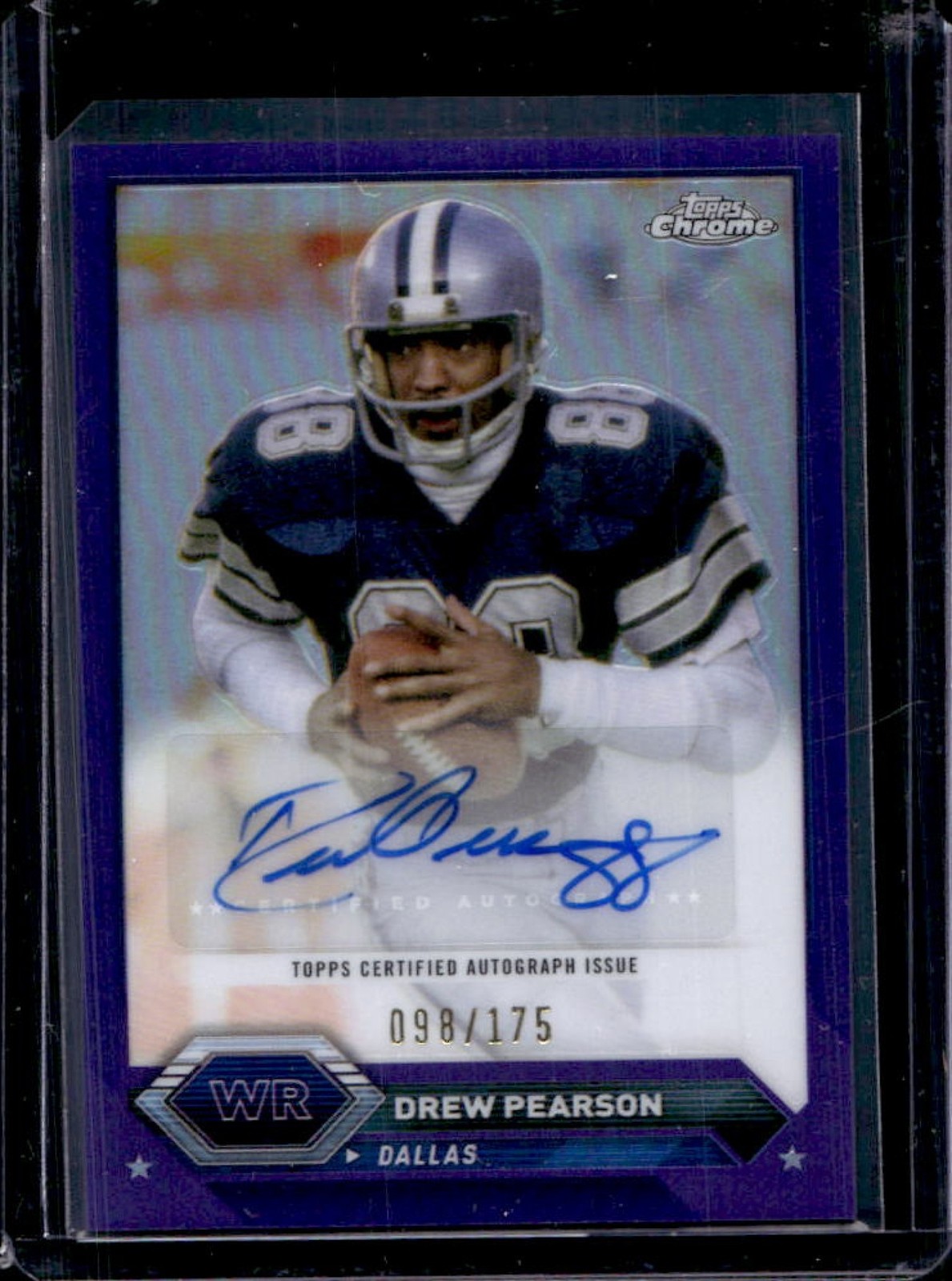2023 Topps Composite Drew Pearson Chrome Auto Purple Refractor #98/175 Cowboys