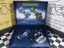 Scalextric 1/32 Legends F1 Set, Tyrell 003 Stewart #1, Lotus 72E Fittipaldi #1