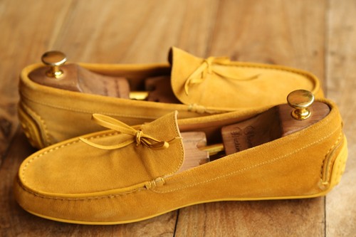 John Lobb Yellow Suede Lace Bit Loafers Driving Shoes Mens UK 6.5 US 7.5 New - Picture 6 of 11