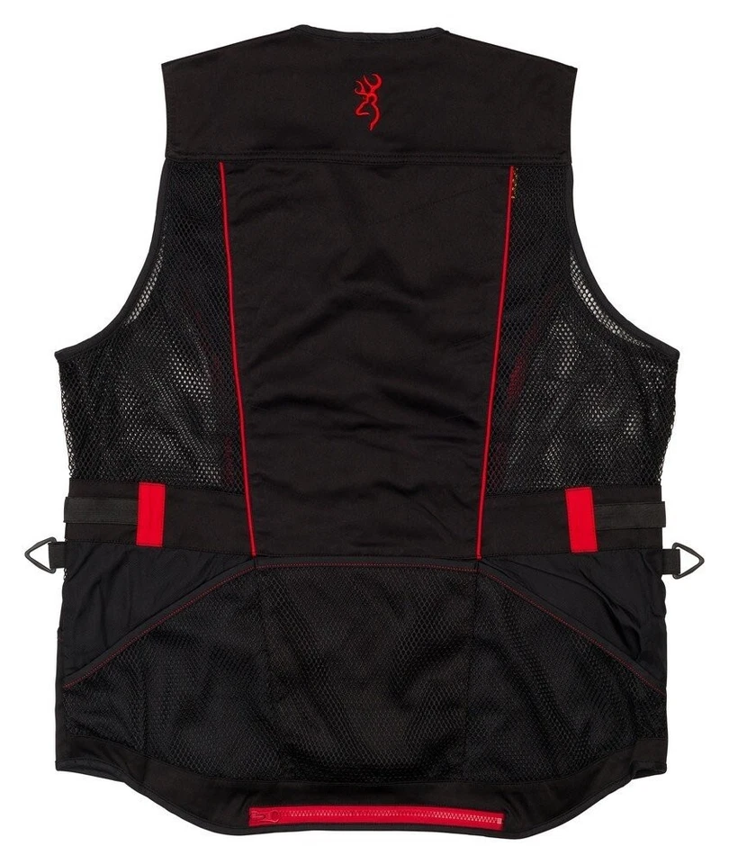 Browning Ace Shooting Vest Polyester Fabric And Mesh Pane Red/Black - Image 2 of 2