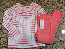 New Gymboree Girls Size 4 Shirt  Pants Outfit  2 Piece Set Long Sleeve  Coral
