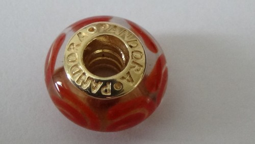 Pandora 14ct Gold Murano Gold Swirl Charm - Picture 3 of 6