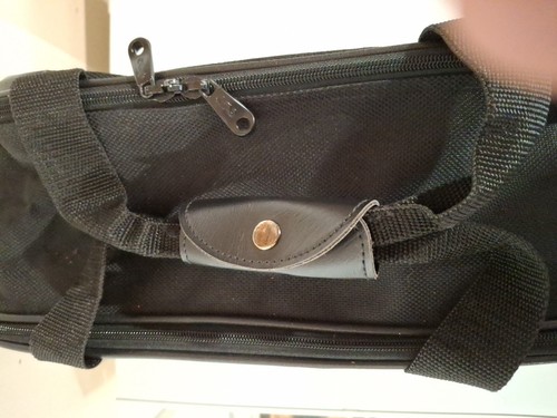 Carry On Duffle Atlantic Black Canvas Multi Pocket Travel Luggage Bag EUC - Picture 5 of 5