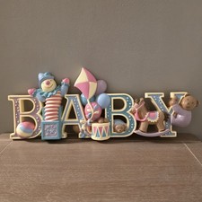 Vintage Homco Home Interiors Baby Plaque Wall Art Decor Clown Teddy Bear Kite