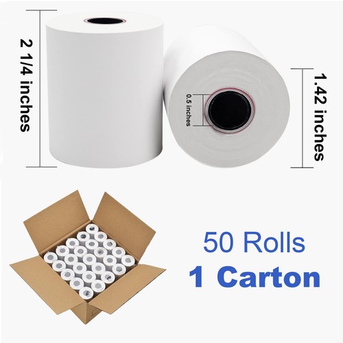 SJPACK Thermal Paper 2 1/4" x 50' Pos Receipt Paper, 50 rolls Cash Register R... - Picture 2 of 6