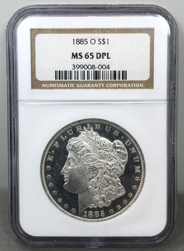 1885-O US $1 Morgan Silver Dollar NGC MS65 DPL (DMPL) DEEP MIRROR Blast White - Foto 5 di 6