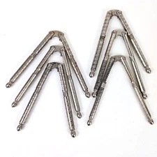 6 Vintage 1950 HMQ Metal Hand-Held Nut Lobster Crab Cracker Silver Seafood Pecan