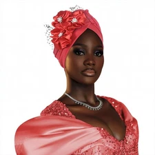 Women Muslim Flower Pleated Turban Cap Head Cover Bonnet Cancer Chemo Beanie Hat