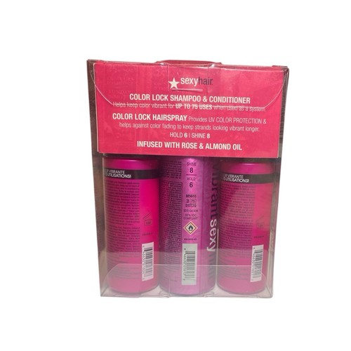 SEXY HAIR Vibrant On The Go 9 PC Set Color Lock Shampoo, Hairspray & Conditioner - Picture 9 of 10