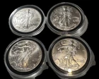 2002 American Silver Eagle 1oz BU Coin Enclosed in Coin Holders