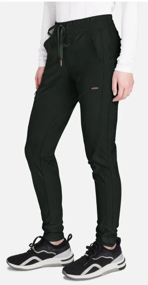 Pantalones Médicos Cherokee Workwear Revolution WW105 Para Mujer Negros Modernos Calce Clásico Foto 2 de 4