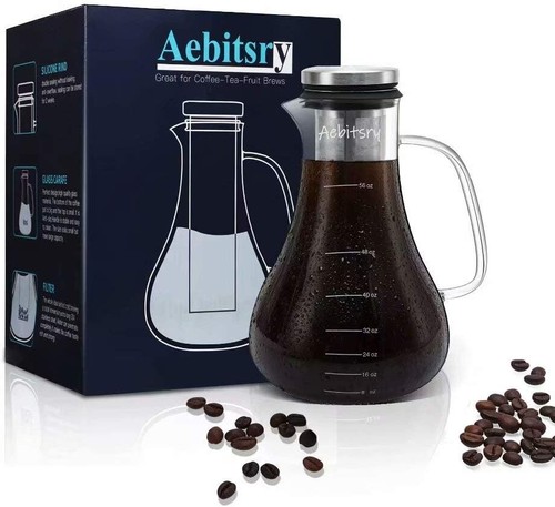 Cold Brew Coffee Maker for Iced Coffee & Tea, 1.5L, With Stainless Steel Filter - Picture 2 of 6