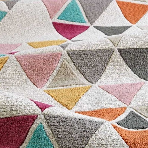 Multicolor Hand Made Hand-Tufted Carpet 100% Wool Area Rug For Home Decor Carpet - Picture 5 of 12
