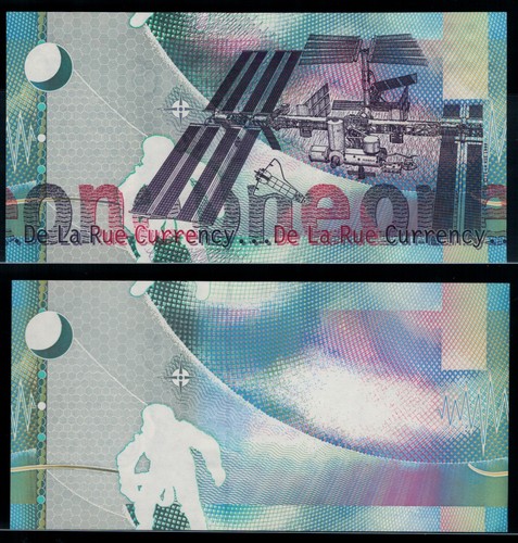Set 2 pcs Test Note - De La Rue "Newton" DIGIFLECT Bahamas Proof & Finished note - Picture 4 of 4