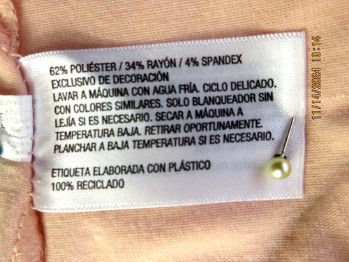 GILLIGAN & O' MALEY SZ M/L Polyest/Rayon/Spand Baby Pink Thin Pajamas Robe Gown - Picture 17 of 21