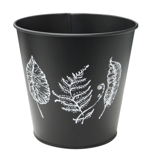 Garden Plant Pot Galvanised Flower Pots Round Printed Planter Basket Home Decor - Picture 9 of 10