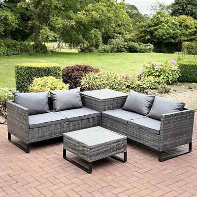 Grey wicker outdoor sofa sale