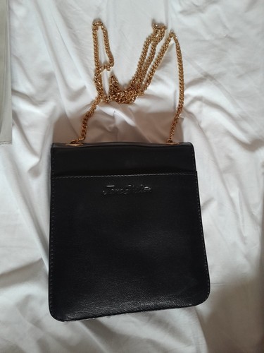 Jane Shilton Vintage 90s Navy Leather Small Crossbody Gold Chain *NEW* - Picture 20 of 24